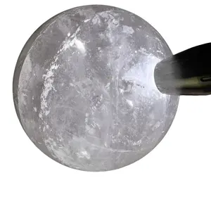 Clear Quartz Crystal Sphere - Natural Quartz Rock Display Piece for Home Decor or Collection