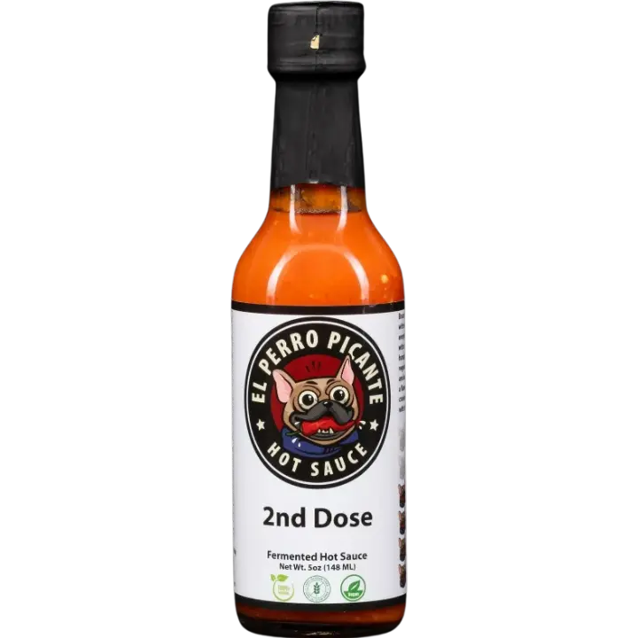 2nd Dose Hot Sauce, Natural, Gourmet, Small Batch, Fermented, Habanero, Fresno Chili, Garlic, Onions, Carrots