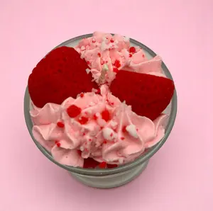 Unique Candle Designs By Kaneca- Strawberry Crunch Cake Candle.13 oz. Large Dessert Candle