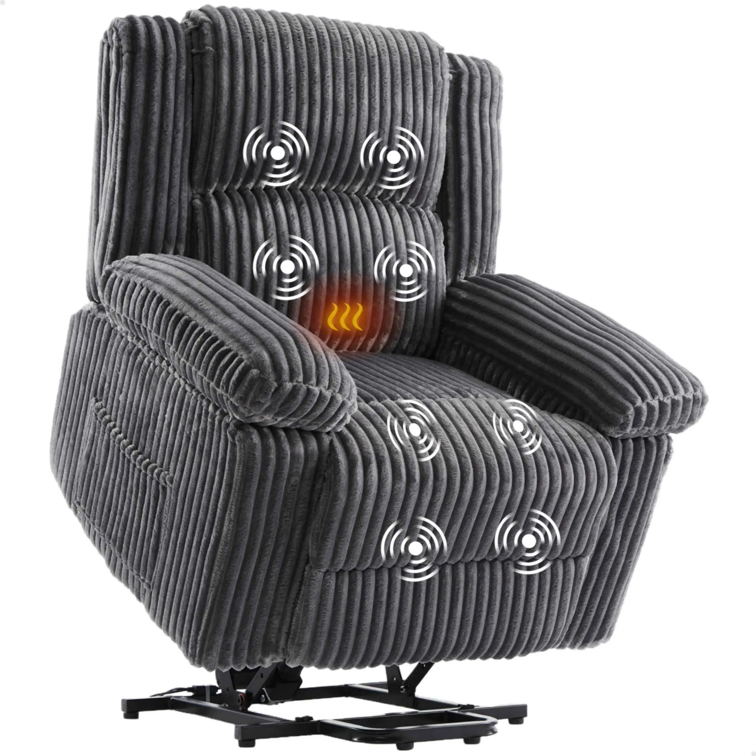 Power Lift Recliner Chair - Heat and Massage, Electric Lift Plush Recliner with Soft Padded Seat, Back Support & Armrests, Designed for the Elderly and People with Mobility impaired.