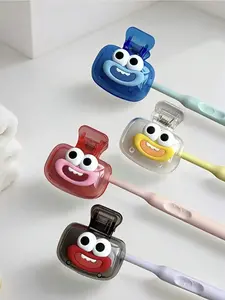 Cute Happy Expression Toothbrush Protector, Dopamine Toothbrush Holder, Bright Color Ventilated Travel Toothbrush Case, Portable Toothbrush Head Clip