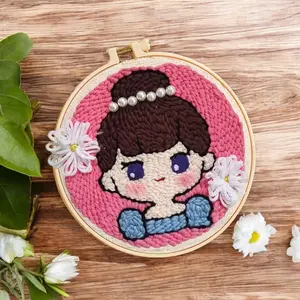 Little Princess: Easy craft set for beginners! Punch Needles for Stress Relief. Great Gift. All Materials Included