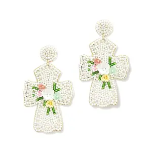 Viv&Lou We are Healed Beaded Cross Earrings