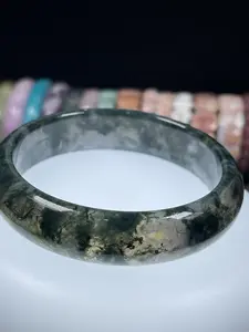 Moss agate   bangles    high-quality crystal bangles Men's Natural Stone Beaded Bracelets Set amethyst wholesale price cotton candy rock