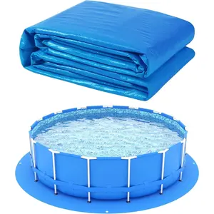 16 x 16 Ft Round Swimming Pool Ground Cloth Heavy Duty Tarpaulin Tarp Protector Pad Prevents Punctures for Above Ground Swimming Pools