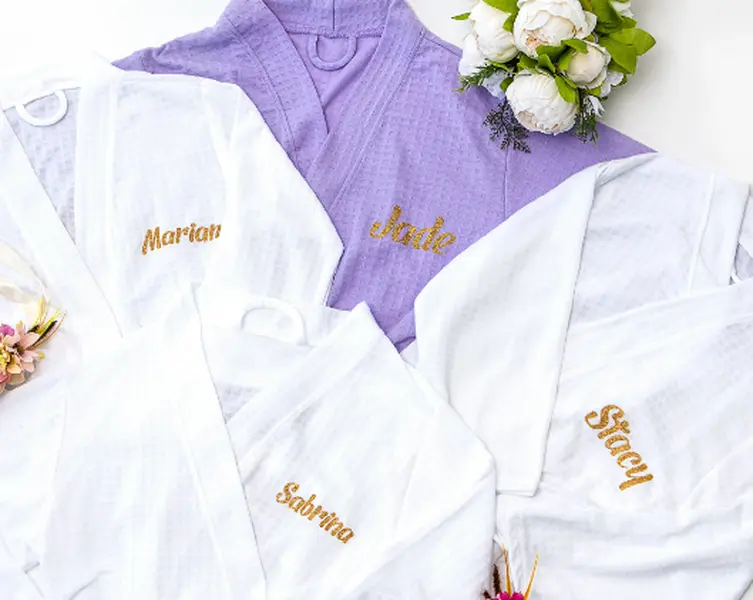 Set of 8 Waffle Knit Bridesmaids Robes