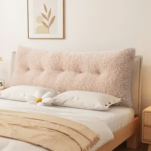 Fluffy Wedge Pillow Headboard Bed Bolster Pillow Reading Backrest Removable Cover Soft Plush bedroom furniture accessories for girls