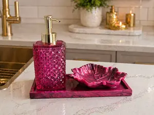 Sangria Kitchen Sink Organizer Set Soap Dispenser Tray Countertop Decor