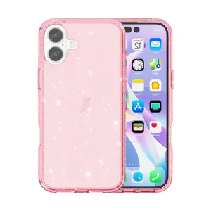 Entronix iPhone 16 Plus Crystal Clear Case - Color Glitter Cover Protective Transparent Dustproof Protection Shockproof Durable Smartphone