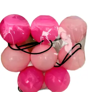 Abi Ball Hair Ties - 40mm Big Size, Assorted Colors in Clear Plastic Packaging