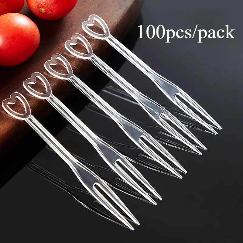 Set of 100/500 Transparent Plastic Mini Forks, Disposable Tableware, Sturdy Plastic Tableware, Plastic Utensils, Plasticware, Clear Plastic, Perfect for Appetizers Desserts Wine Tasting, Serving Fruits Cakes Party Supplies