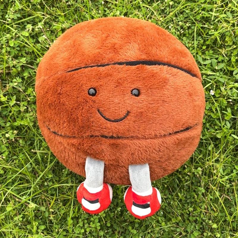 11" Cute Football Plush Toys Soft Stuffed Sport Throw Pillow Plush Ball Gift for Kids Birthday and Christmas Decoration (Footless - Basketball) Durable Fluffy