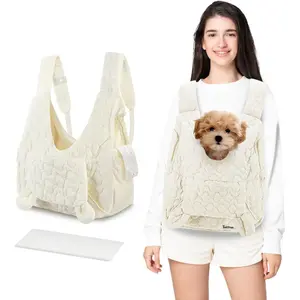 Pet Carrier Adjustable Pet Front Bag Cat Dog Carrier Travel Bag Suitable for Small Medium Dogs Cats and Rabbits Safety Belt with Removable Bottom Board Suitable for Camping Hiking