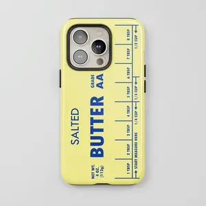 Salted Butter Tough Phone Case Aesthetic iPhone Case For iPhone 17 16 15 14 13 12 Pro Max Plus Mini, Trendy Phone Accessories, Suitable For SmartPhone Samsumg Iphne