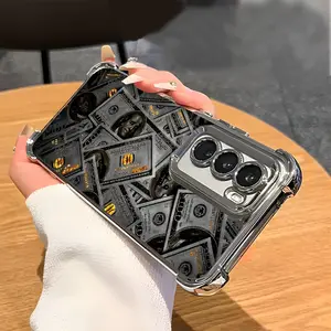 US Dollars Banknotes for Samsung Galaxy S24/S23/S22 S24+/S23+/S22+ Ultra FE Plus Mobile Phone Case Anti-drop Protective Case Anti-fouling Anti-fingerprint Durable Anti-drop Fashion Luxury Art White Black Silvery