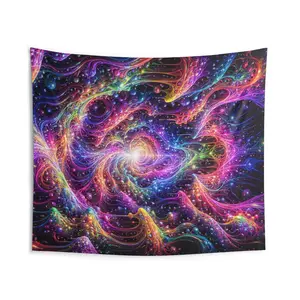 The Fractal Gateway, Cosmic Swirl Tapestry for Bedroom, Dorm & Living Room