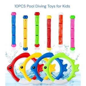 10PCS Pool Diving Toys for Kids Underwater Swim Rings Sticks Sinking Training Toys Summer Pool Party Favor Games birthday gift mother