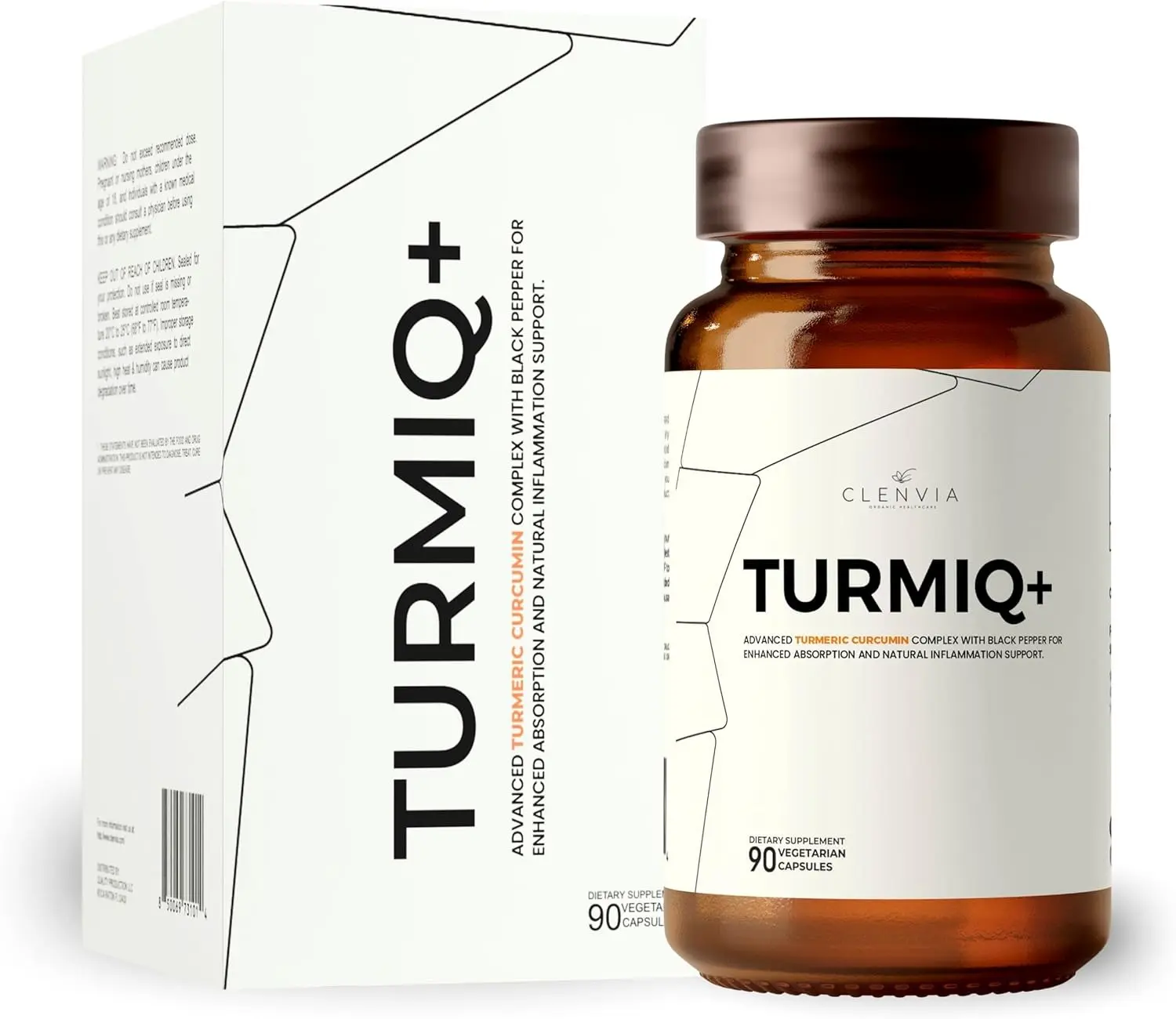 Turmiq Plus – Premium Turmeric Curcumin Supplement with Black Pepper – 1000mg High-Strength Formula – 95% Curcuminoids – 90 Capsules, Vegan, Non-GMO, Made in USA