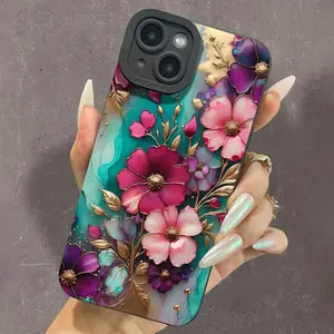 Floral Pattern Phone Case, Anti-drop Cellphone Protective Case, Total Protective Shockproof Mobile Phone Cover for iPhone17 16 15 Pro Max 14 13 12 11