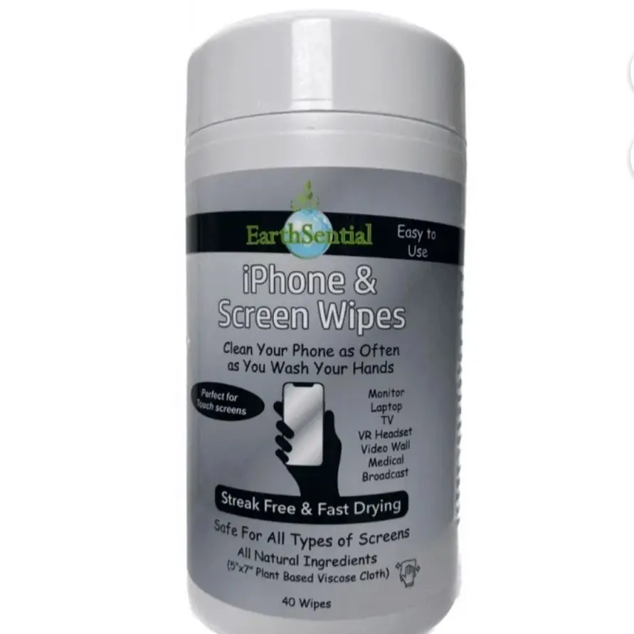 iPhone and Screen Cleaning Wipes by Earthsential 40 Count 100% All Natural Smartphone Camera