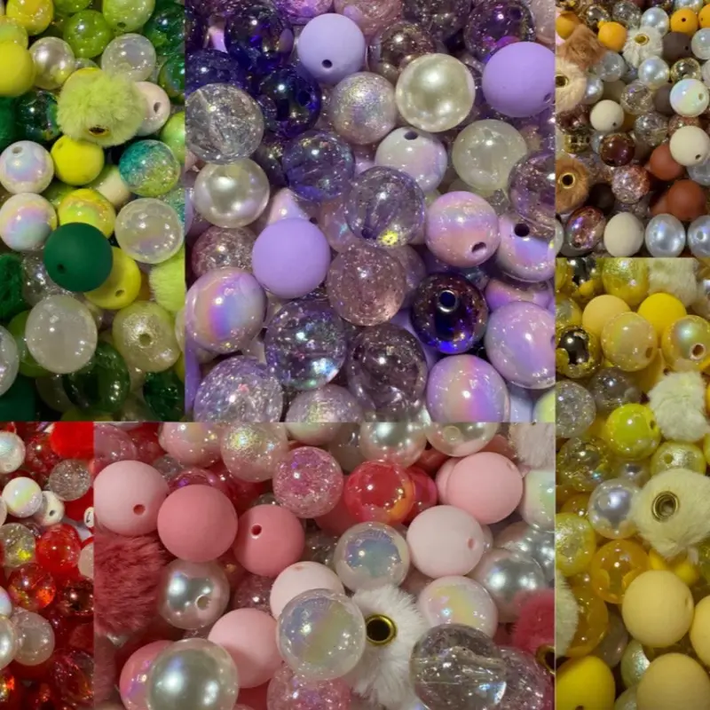 Color Bead Mix 16MM Acrylic- DIY Supplies - Ideal for Pens & Keychains beads