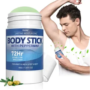 Solid Peppermint Cream, Body Deodorizer Stick, Deodorant Stick, Men'S Body Moisturizing Stick, 72 Hour Lasting Freshness, Eliminates Odors, Stops Sweating, Very Suitable For Whole Body And Local Parts, Essential For Daily Use, Dating, And Travel - 40