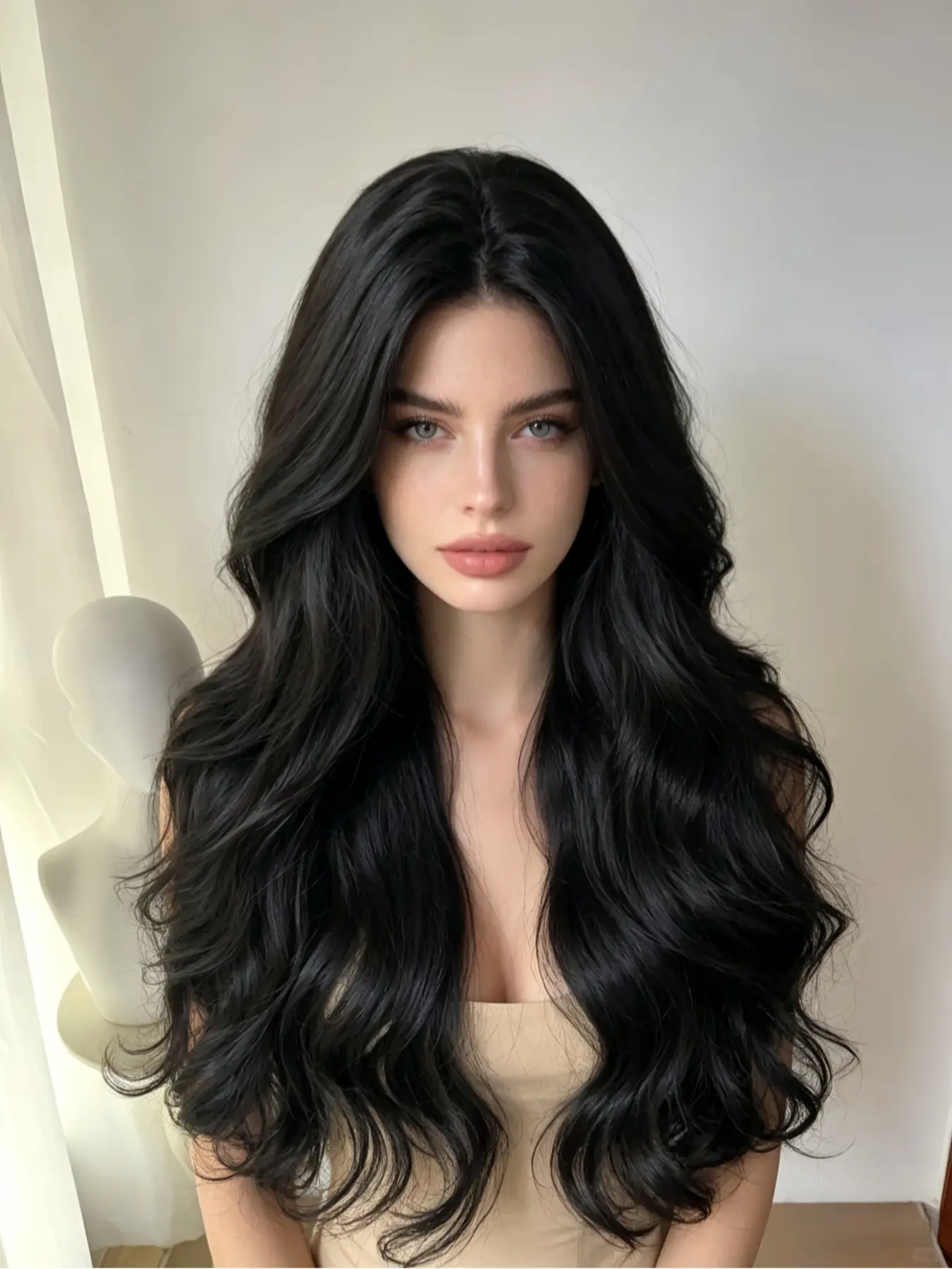 Black Long Wavy Lace Front Wig, Lace Frontal Wigs, HD Frontal Wig, 13x4 High Definition Lace 150% Density Natural Softness No Tangling All Seasons Wear
