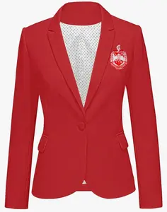 Delta Sigma Theta Embroidery Jacket (Blazer) in Red (This jacket tends to run small please size up if needed)