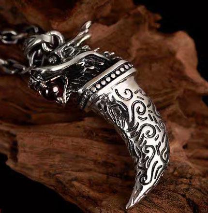 Viking Wolf Claw Pendant- Sterling Silver 925 Layered Sterling