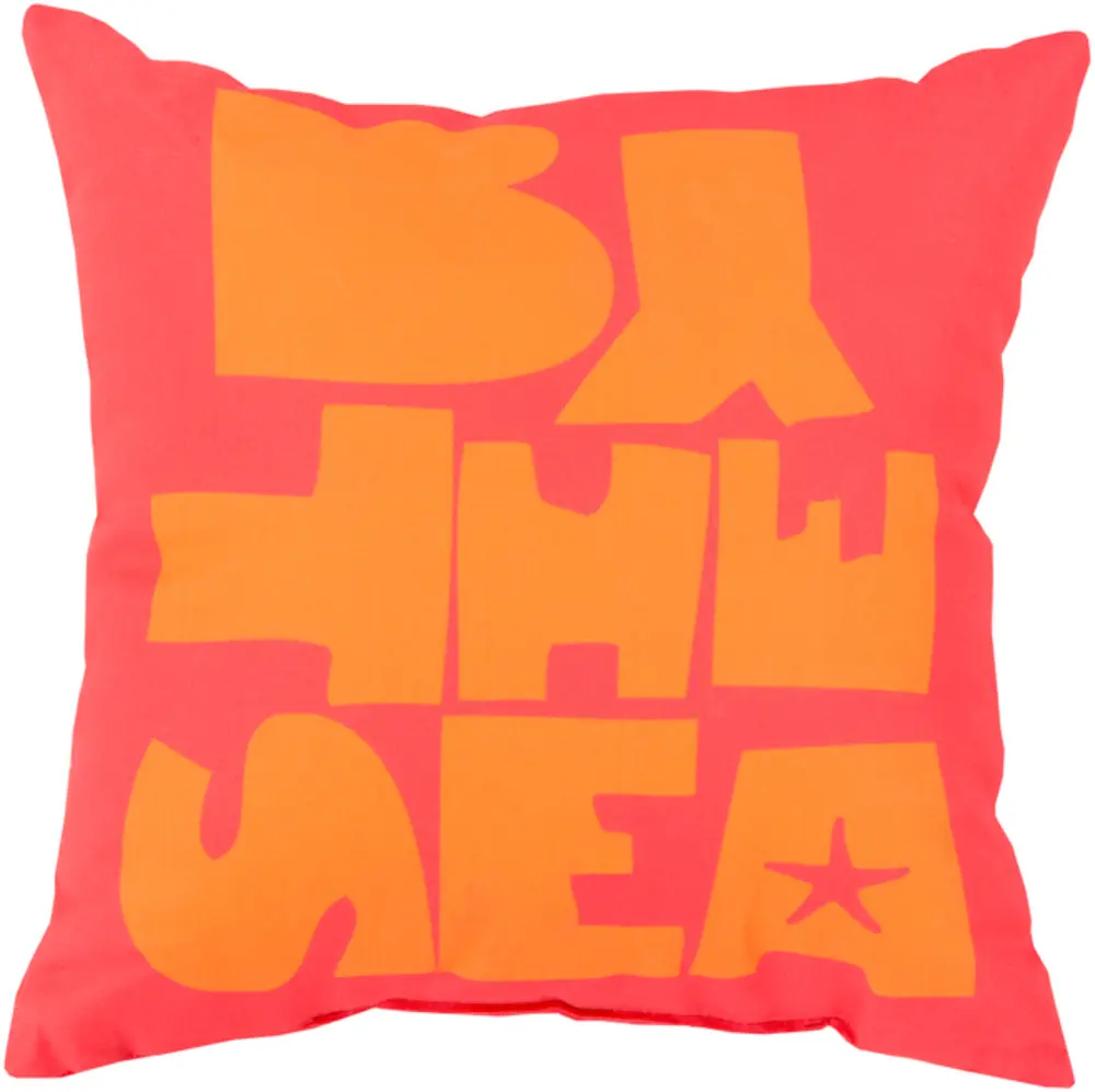 Livabliss RG076-2626 Large Size Coastal Woven Fabric Rain Throw Pillow, Water Resistant, 26x26x5 in, 5 Inches Thick, Orange-Peach, Indoor/Outdoor, Suitable for Any Room or By the Sea (Textiles & Soft Furnishings Bedding Linens Pillows & Bed Wedges), Beach