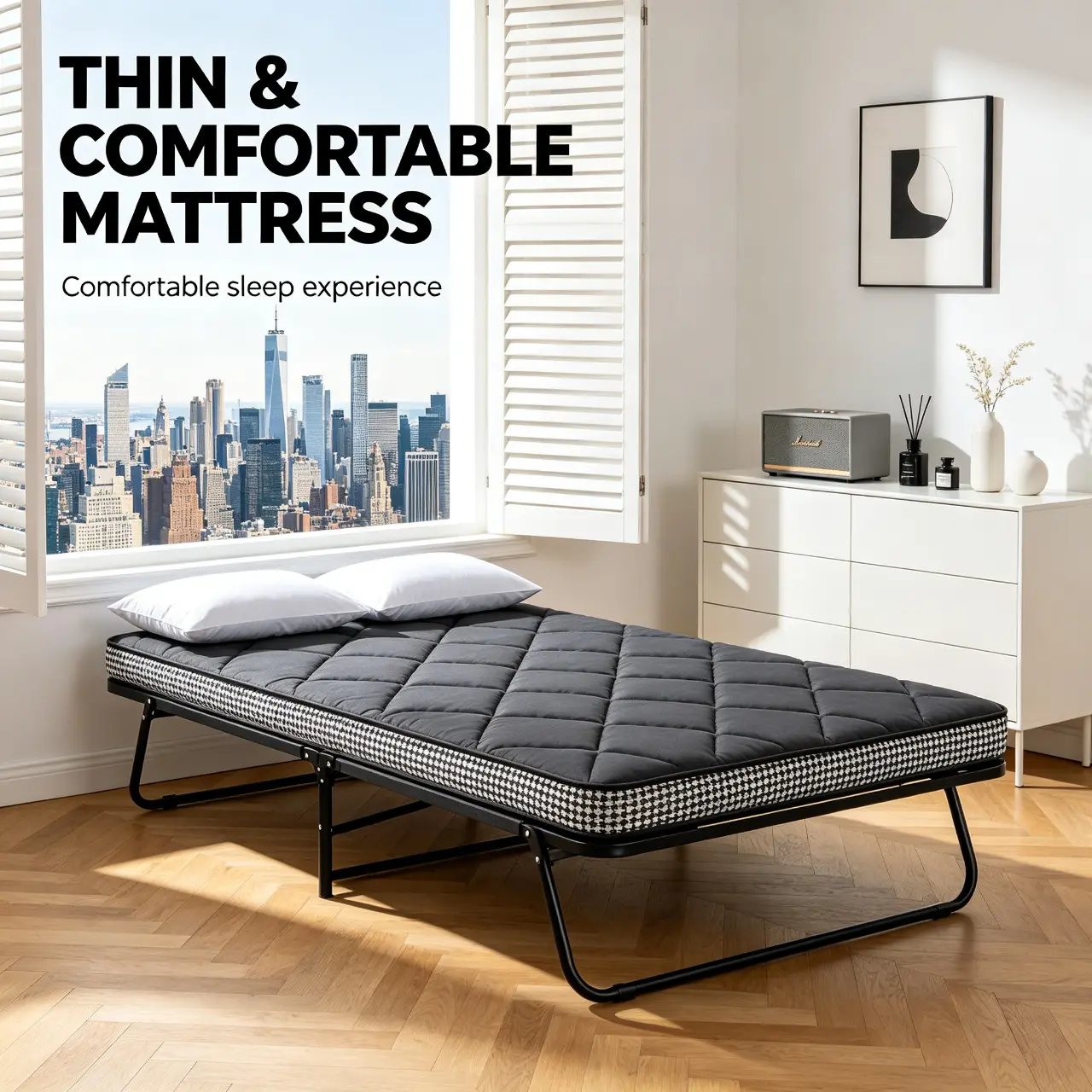 Quilted Mattress Topper - Soft, Breathable, Skin-Friendly Mattress Pad, Foldable Vacuum-Packed Bedding, Multi-Size Fabric Bedding for Guest Rooms, Dormitories,mattress toppers