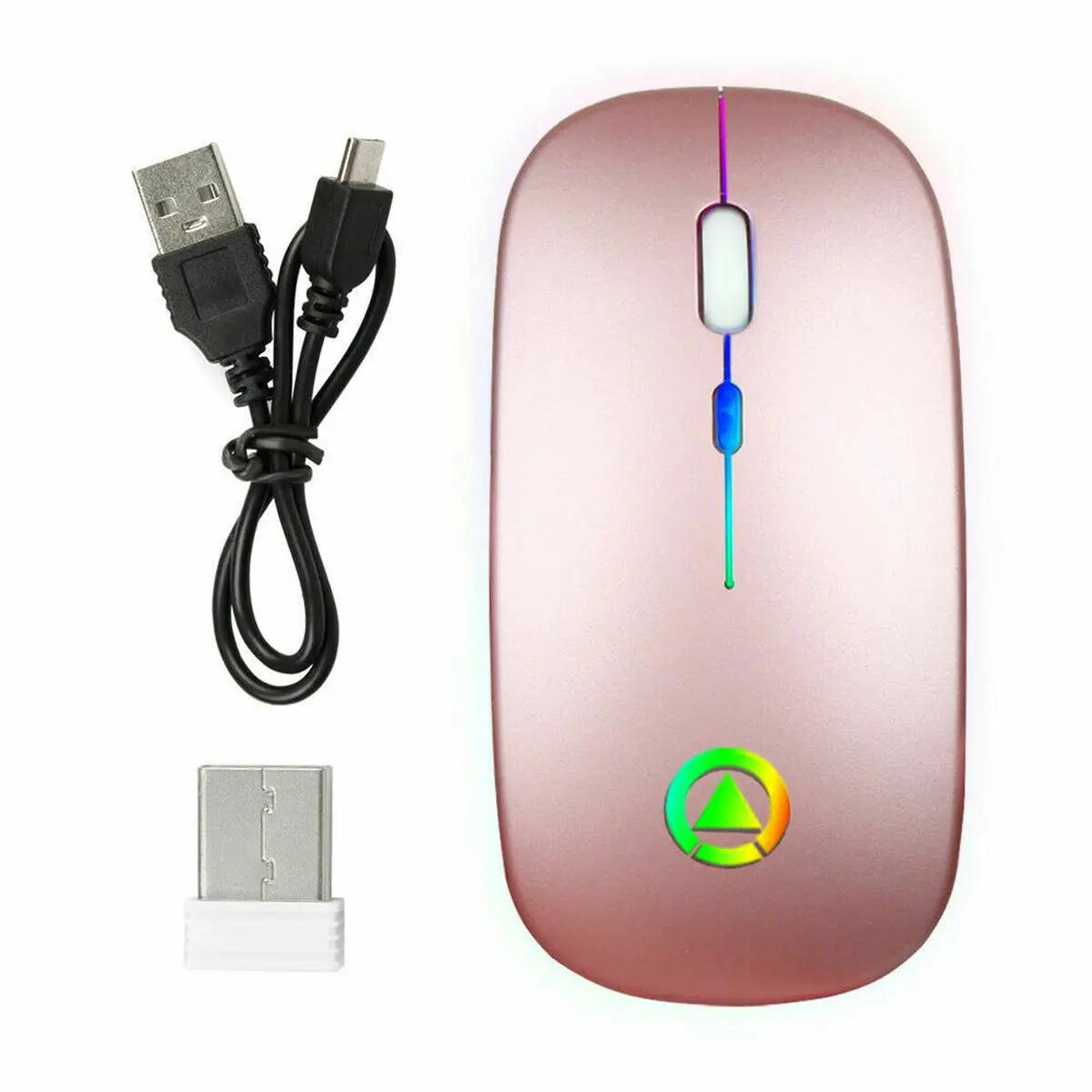 Sanoxy SANOXY-USB-RCH-MS-RS 2.4GHz Multifunctional Wireless Optical Mouse - USB Rechargeable, Contoured Ergonomic, Ergonomic Support, RGB Glow, Silent Gaming, Rose for PC Laptop, Contoured Ergonomic Mouse, Ergonomic Support Mouse