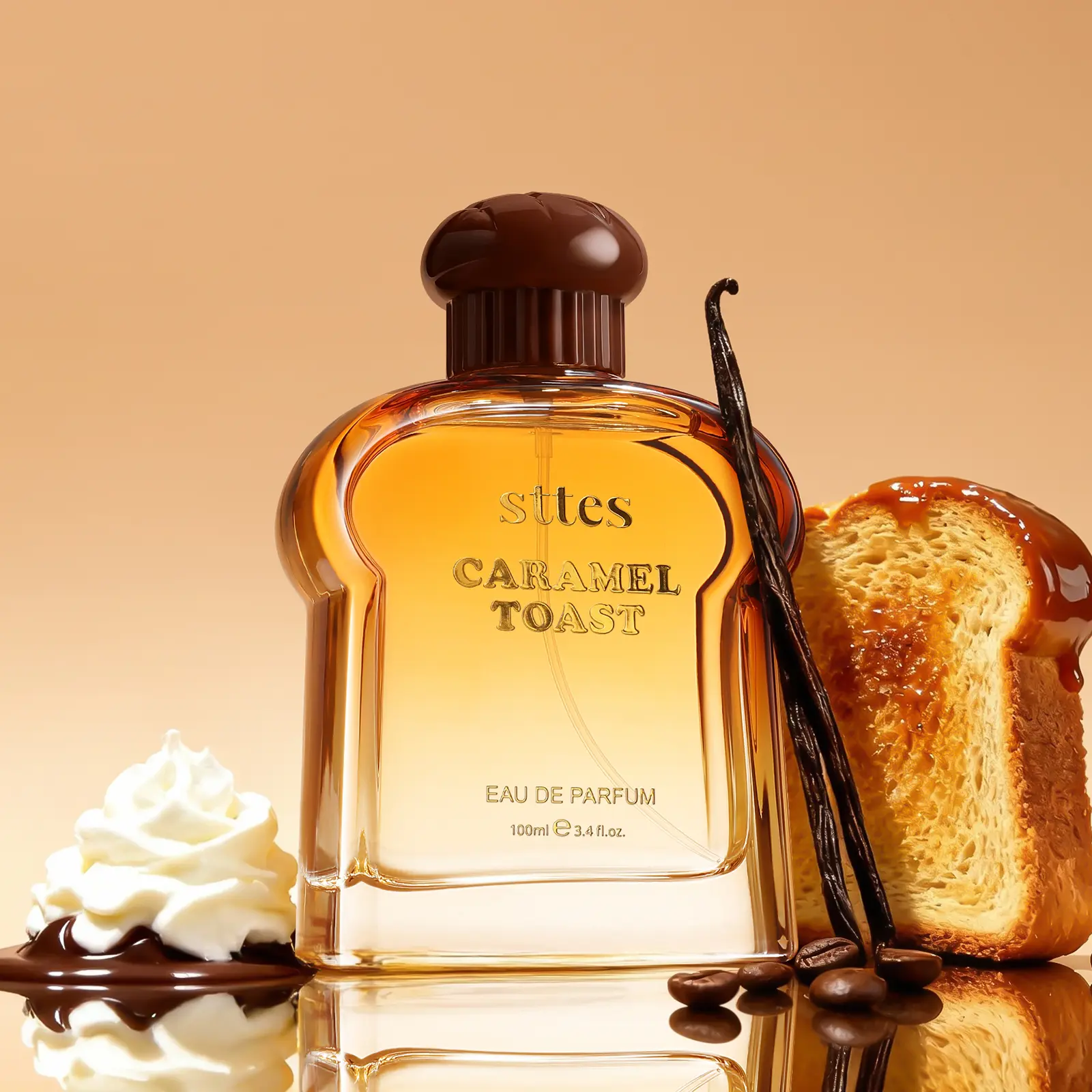Sttes Caramel Toast Eau de Parfum, Warm Gourmand Fragrance with Vanilla, Coffee, Chocolate Notes, 100ml Sttes Caramel Toast Eau de Parfum, Warm Gourmand Fragrance with Vanilla, Coffee, Chocolate Notes, 100ml