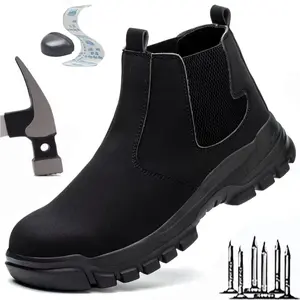 Men's Steel Toe Work Boots,Waterproof,Splash-proof, Smash-proof, Puncture-proof And Breathable Safety Shoes,Ideal Construction Workers