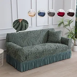 Integrated Stretch Skirt Sofa Cover - Suitable for All Seasons, Machine Washable and Hand Washable, Pet Scratch Resistant, Stain Resistant, Non-Slip Integrated Wrap Design, Suitable for Living Room Sofa Elastic Sofa Cover