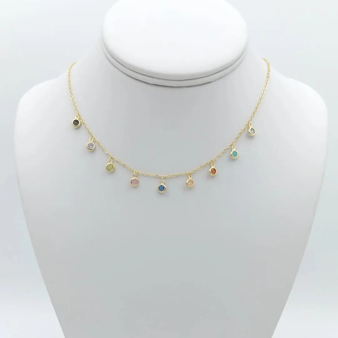 Yordy Fine Multi-Chart Chain Necklace for Women 14K Gold Plated Calla Lily Design Summer Fashion Jewelry 18-20" Length Charms Necklace Calla Lily Necklace Gaia