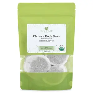 Biokoma Pure and Organic Cistus - Rock Rose (Cistus incanus) Dried Leaves Tea 40 Bags In Resealable Moisture Proof Pouch,USDA Certified Organic-Herbal Tea, No Additives,No Preservatives,No GMO, Kosher