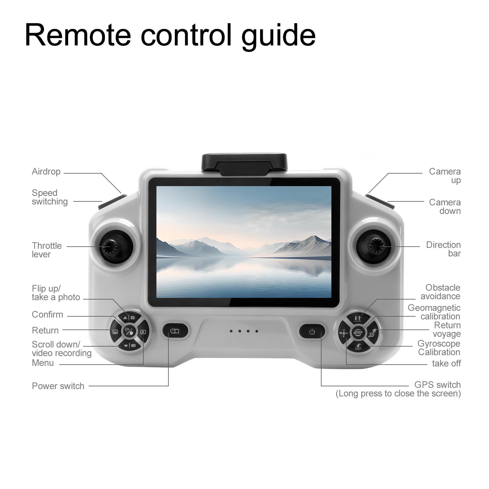 2026 New Design GPS Drone with 180° ESC Camera 5G Large Screen Remote Control Lifting and Obstacle Avoidance Head Brushless Power GPS Return for Amateur Players.