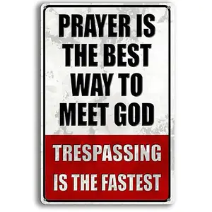 Humorous No Trespassing Signs for Private Property Yard Garden Door and Wall Metal Sign