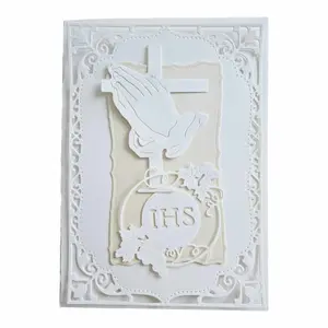 A set 10 pieces of Customized beautiful unique Classy handmade First Holy Communion Invitations, Elegant Invitation with Envelopes