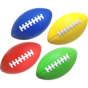 Kids Football 4-Pack - 7.25" Foam Mini Footballs - Soft, Colorful, Includes Green, Yellow, Blue, Red