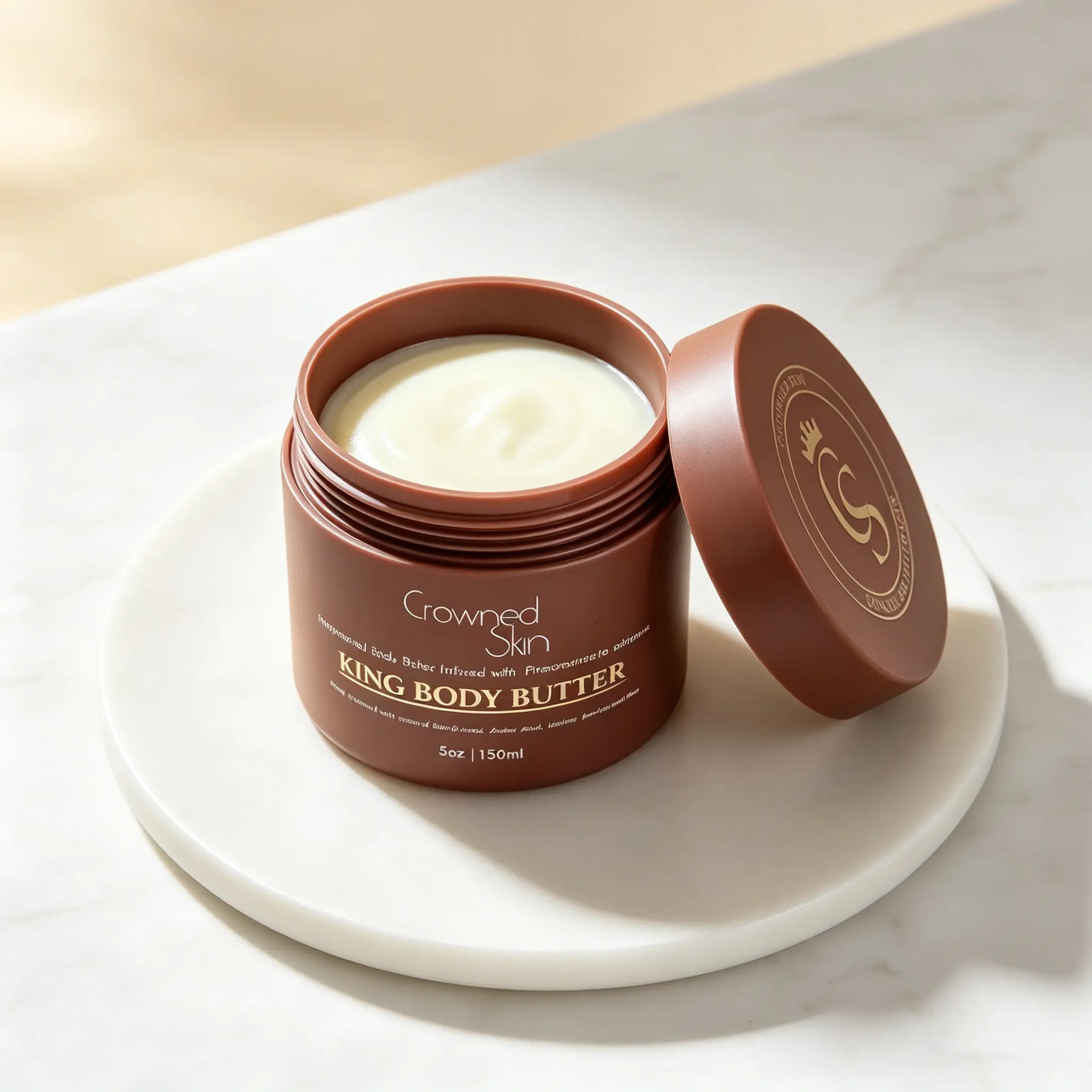 Crowned Skin King Luxury Cologne Body Butter (150ml) - 24H Moisture Lock, Deep Hydration Body Cream for Smooth, Glowing Skin