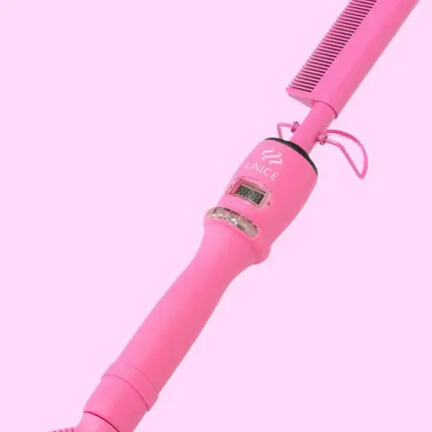 UNICE Plug-Powered Hair Straightening Brush - Hot Hair Brushes & Combs, Salon-at-Home Professional Wig Styling Tool, Unisex Beauty & Personal Care Item for Silky Strands (Single Unit)