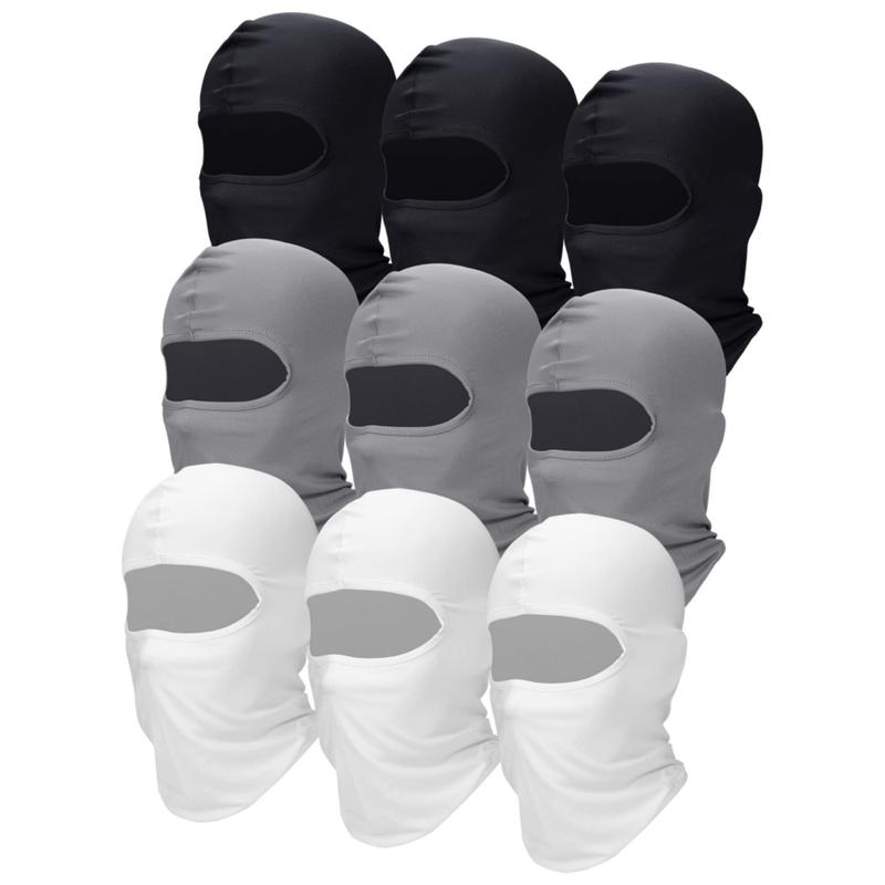 9 Pieces Balaclava Moveable Face Mask Summer Ski Mask Sun Protection Breathable Balaclavas for Men Women Cycling Outdoor Motorcycle Helmet Liner Protective Gear