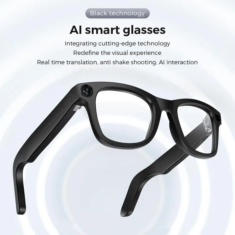 AI Smart Glasses with Camera | OpenAI Recognition, 1080P Anti-Shake Video, Real-Time Translation & Long Battery Life