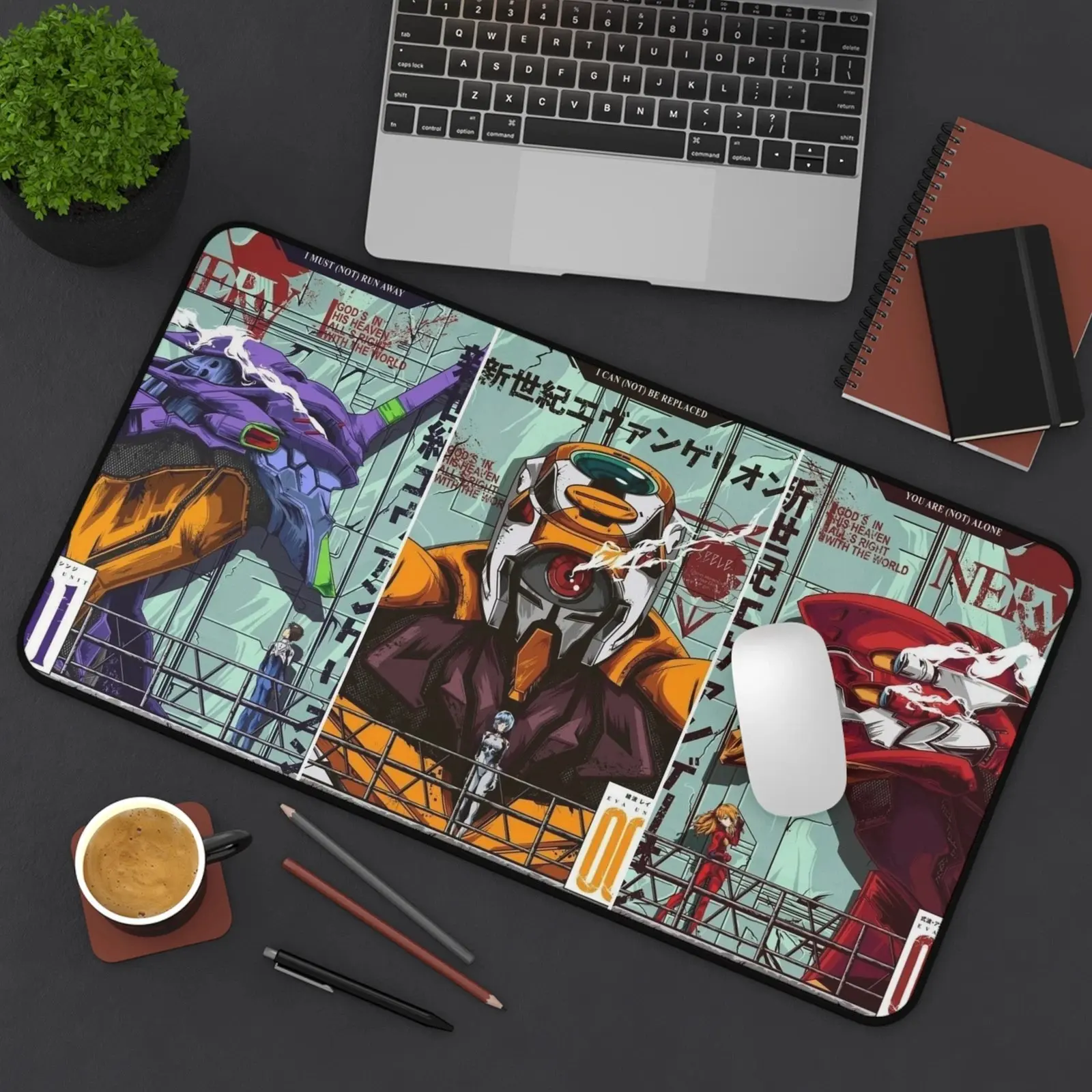 Evangelion Rei x Asuka x Misato Anime Desk Mat, Anime Mouse Pad, Anime Girl