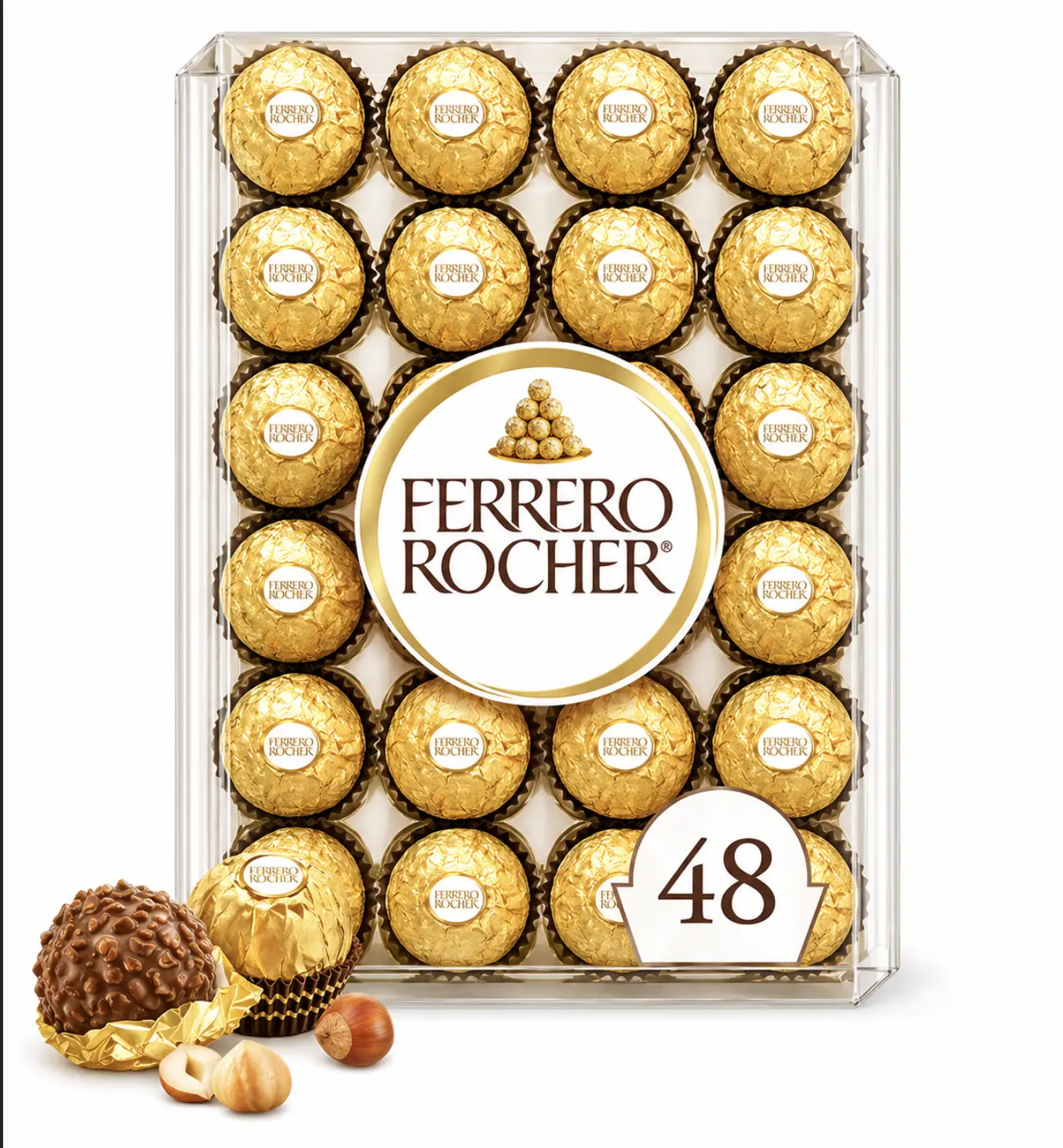 Ferrero Rocher Premium Milk Chocolate Hazelnut, 48 ct.