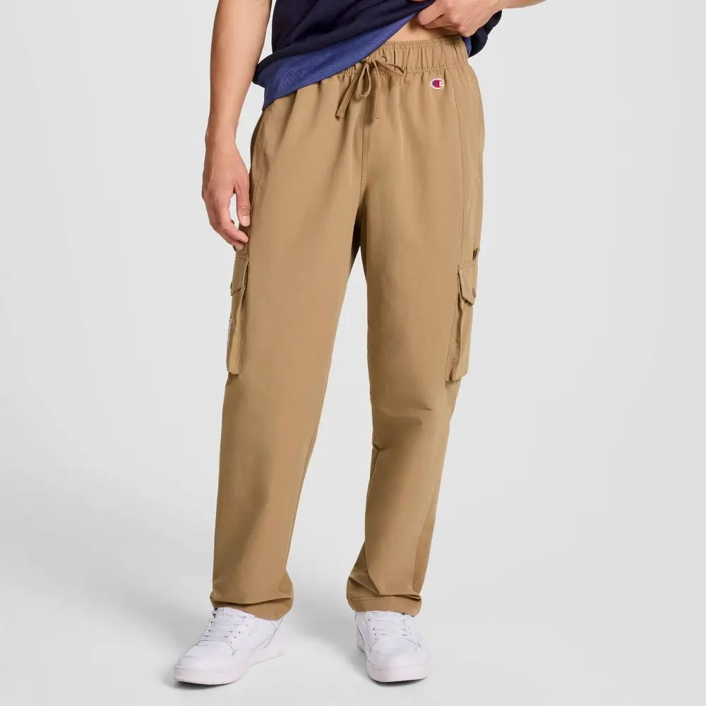 Champion Men's Cargo Pants, Menswear Garment with Smooth Spandex Fabric and Embroidered Details