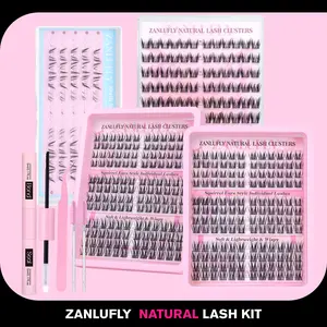 zanlufly Natural Lash CLusters C Curly Wispy Eyelash CLusters Short Anime Lash Extension Kit Makeup 9 10 11MM Manga Eyelashes Cosmetic Lash Bond and Seal Lash Applicator Lash Brush  TikTokShopBlackFriday