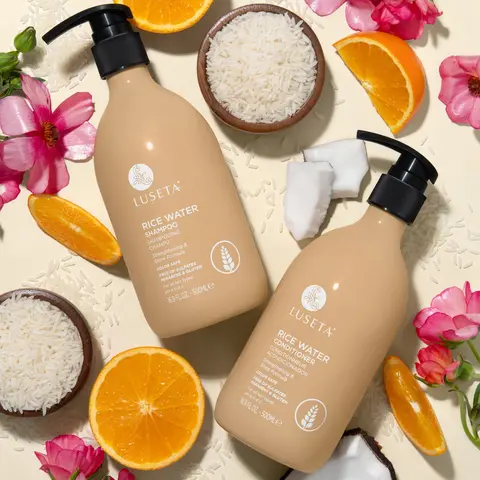 Luseta Rice Water Shampoo and conditioner Set Strengthening & Nourishing Revitalizes Shine for All Hair Types Hydrating & Frizz Control for Women and Men 2x16.9oz